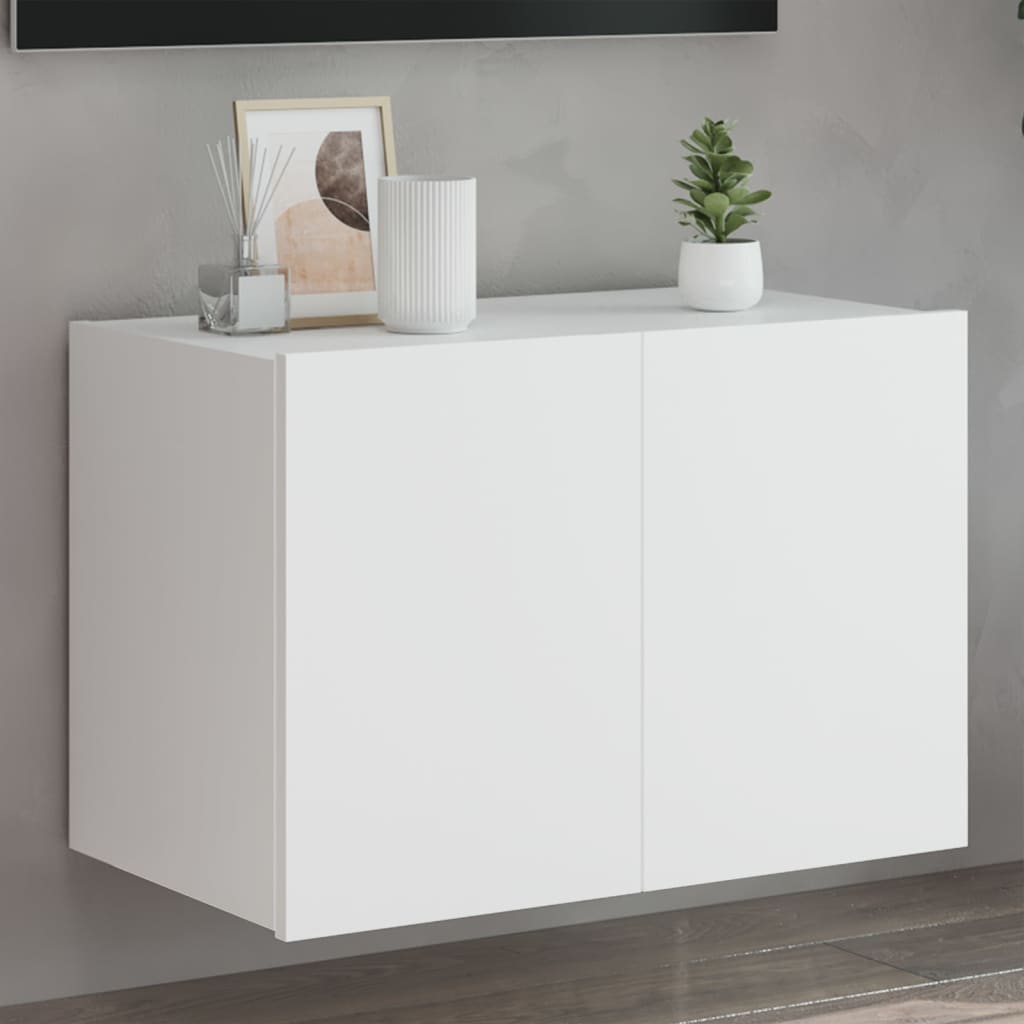 Meuble TV Gris Béton et Blanc Mural - 60 cm-Mon Meuble TV-Blanc-1-60 x 35 x 41 cm-20