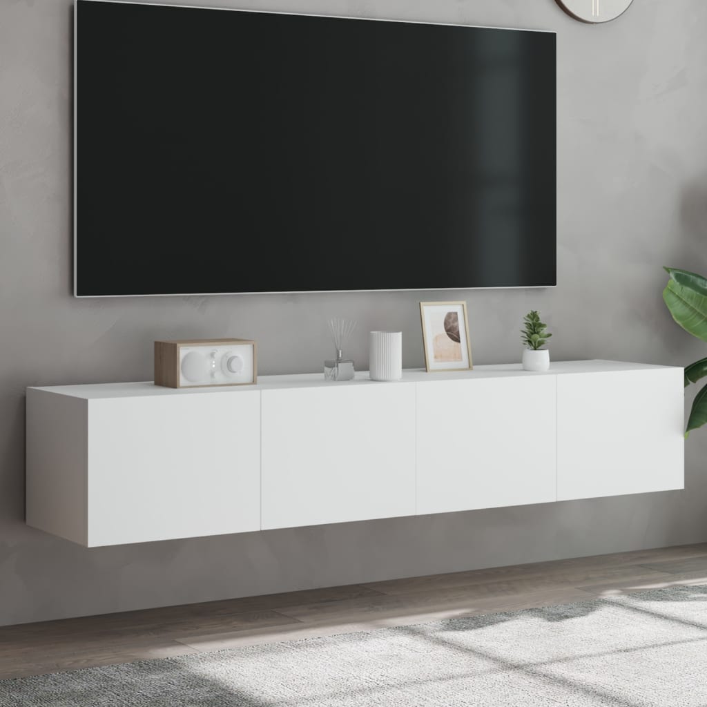 Meuble TV Gris Béton et Blanc Mural - 60 cm-Mon Meuble TV-Blanc-2-80 x 35 x 31 cm-83