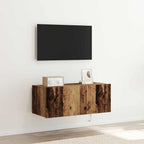Meuble TV Gris Béton et Blanc Mural - 60 cm-Mon Meuble TV-Bois ancien-1-80 x 35 x 31 cm-72