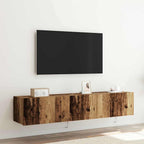 Meuble TV Gris Béton et Blanc Mural - 60 cm-Mon Meuble TV-Bois ancien-2-80 x 35 x 31 cm-80