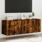 Meuble TV Gris Béton et Blanc Mural - 60 cm-Mon Meuble TV-Chêne fumé-2-60 x 35 x 41 cm-92