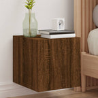 Meuble TV Gris Béton et Blanc Mural - 60 cm-Mon Meuble TV-Chêne marron-1-30.5 x 35 x 30 cm-47