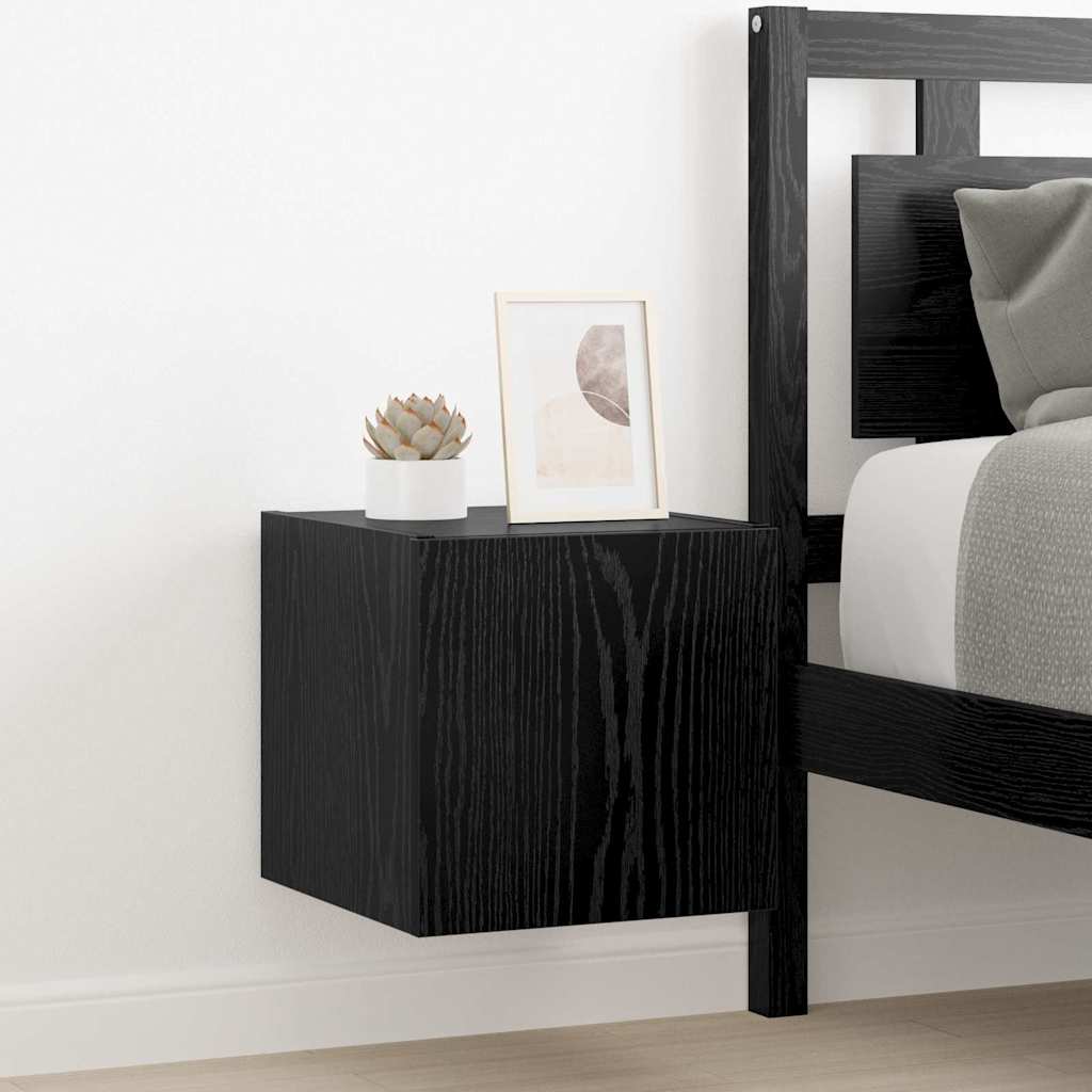 Meuble TV Gris Béton et Blanc Mural - 60 cm-Mon Meuble TV-Chêne noir-1-30,5 x 35 x 30 cm-74
