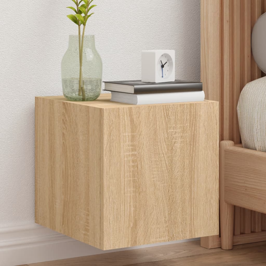 Meuble TV Gris Béton et Blanc Mural - 60 cm-Mon Meuble TV-Chêne sonoma-1-30.5 x 35 x 30 cm-49