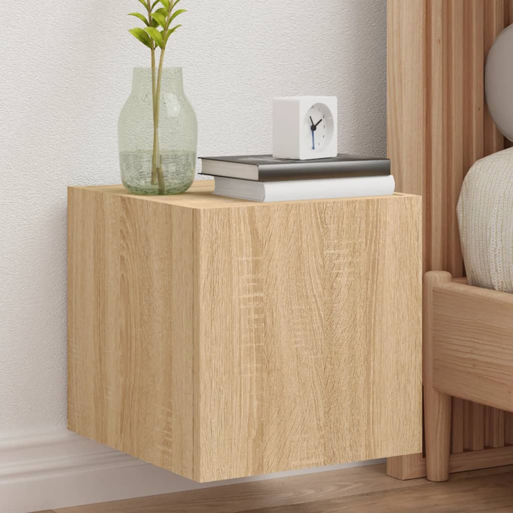 Meuble TV Gris Béton et Blanc Mural - 60 cm-Mon Meuble TV-Chêne sonoma-2-30.5 x 35 x 30 cm-102