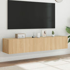 Meuble TV Gris Béton et Blanc Mural - 60 cm-Mon Meuble TV-Chêne sonoma-2-80 x 35 x 31 cm-100