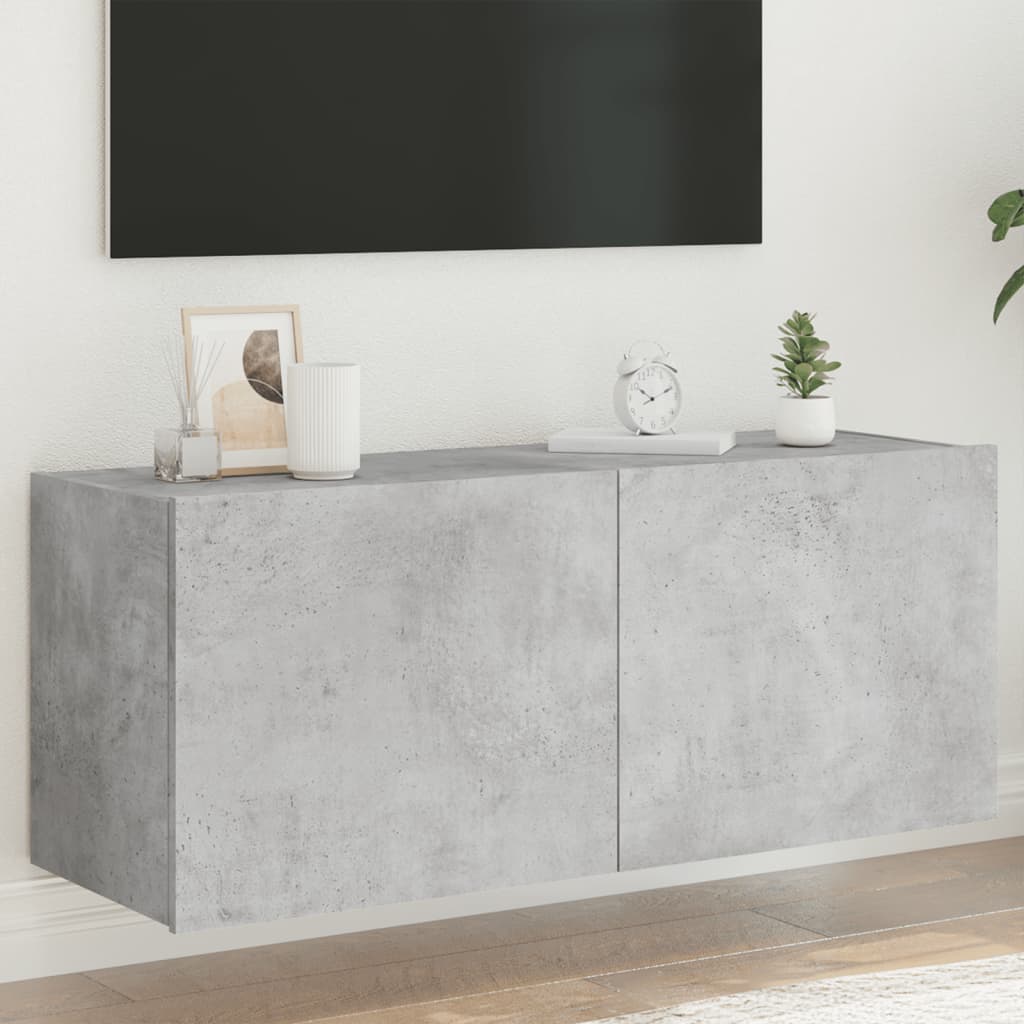 Meuble TV Gris Béton et Blanc Mural - 60 cm-Mon Meuble TV-Gris béton-1-100 x 35 x 41 cm-30