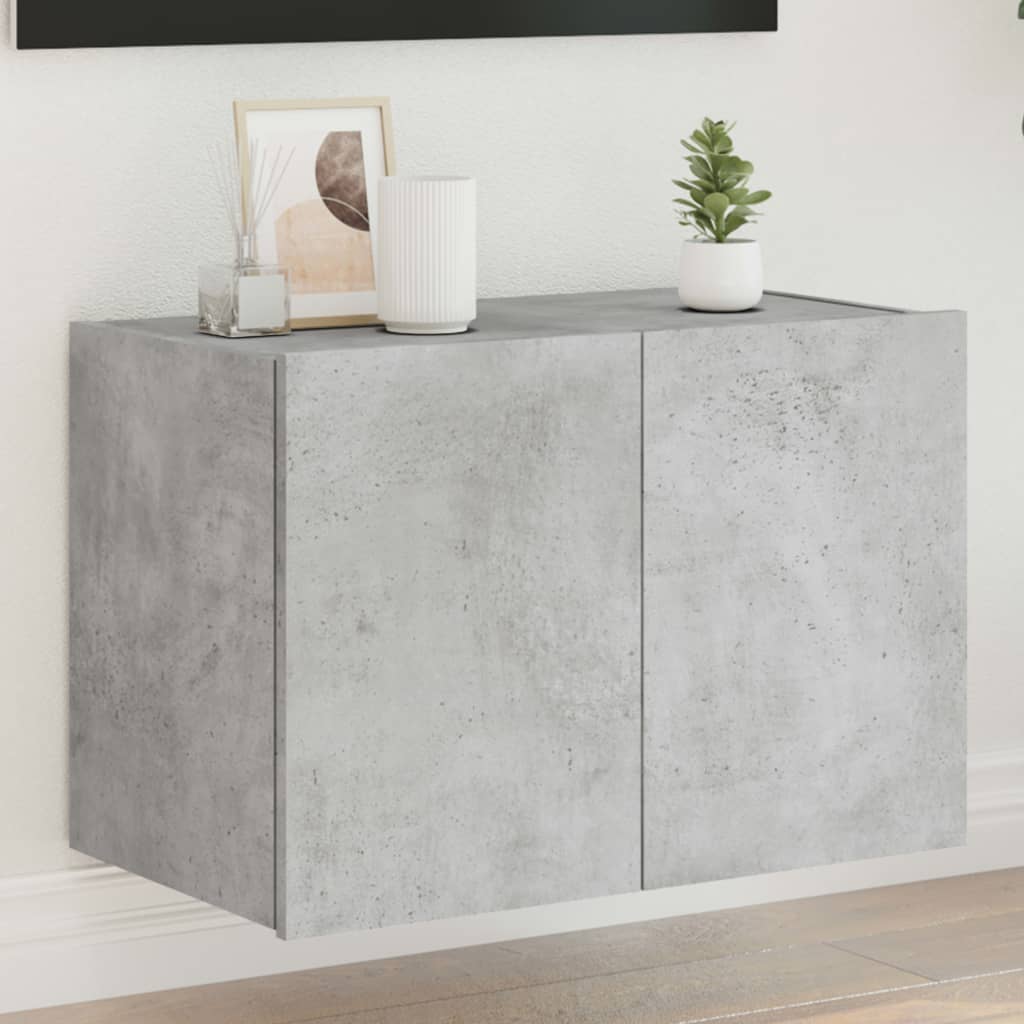 Meuble TV Gris Béton et Blanc Mural - 60 cm-Mon Meuble TV-Gris béton-1-60 x 35 x 41 cm-28