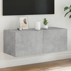 Meuble TV Gris Béton et Blanc Mural - 60 cm-Mon Meuble TV-Gris béton-1-80 x 35 x 31 cm-22