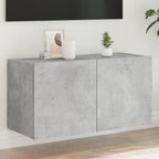 Meuble TV Gris Béton et Blanc Mural - 60 cm-Mon Meuble TV-Gris béton-1-80 x 35 x 41 cm-43