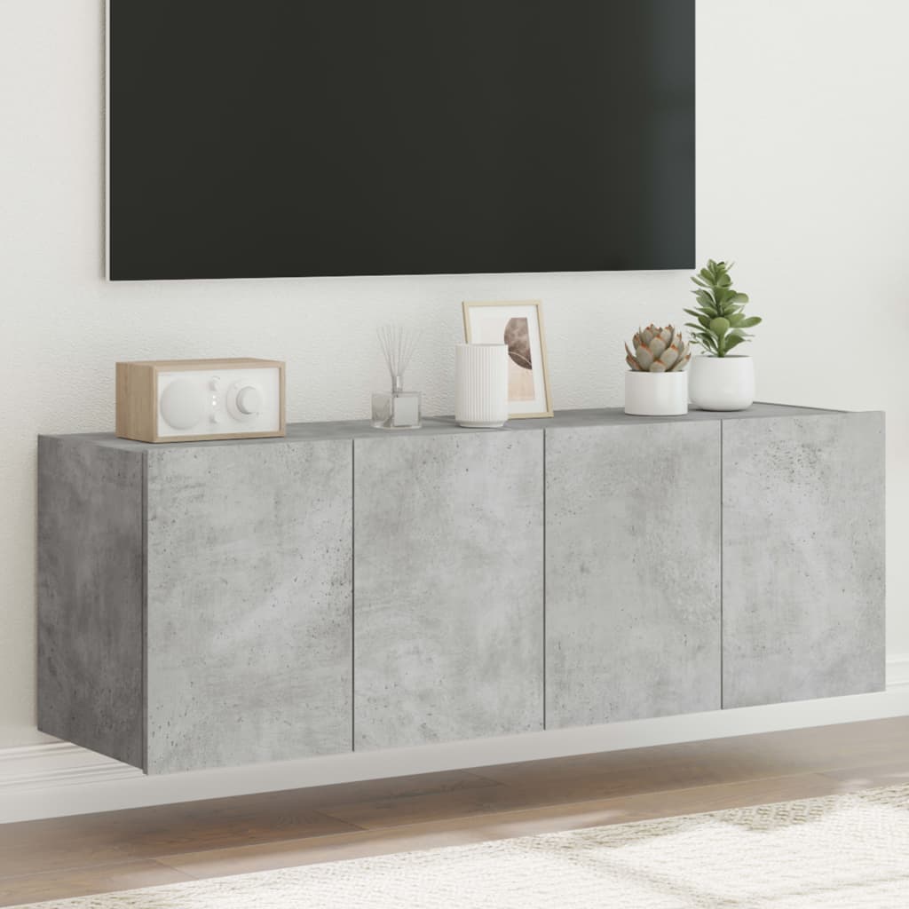 Meuble TV Gris Béton et Blanc Mural - 60 cm-Mon Meuble TV-Gris béton-2-60 x 35 x 41 cm-88