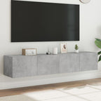 Meuble TV Gris Béton et Blanc Mural - 60 cm-Mon Meuble TV-Gris béton-2-80 x 35 x 31 cm-93