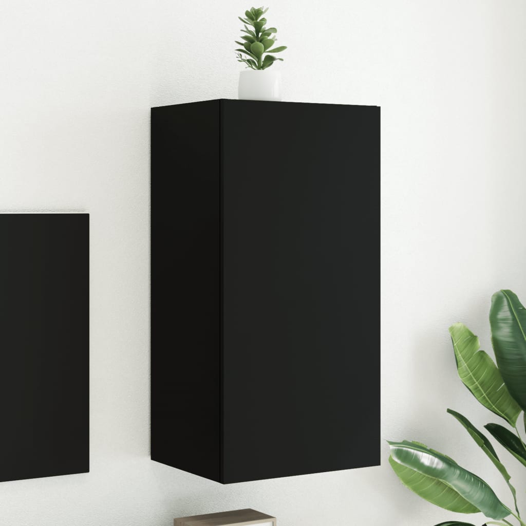 Meuble TV Gris Béton et Blanc Mural - 60 cm-Mon Meuble TV-Noir-1-40.5 x 35 x 80 cm-67