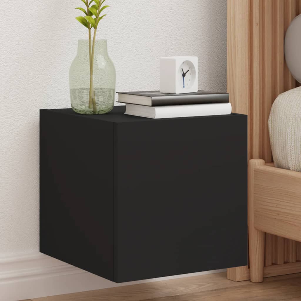 Meuble TV Gris Béton et Blanc Mural - 60 cm-Mon Meuble TV-Noir-2-30.5 x 35 x 30 cm-85