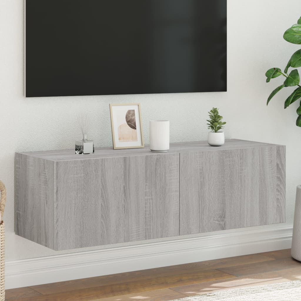 Meuble TV Gris Béton et Blanc Mural - 60 cm-Mon Meuble TV-Sonoma gris-1-100 x 35 x 31 cm-16