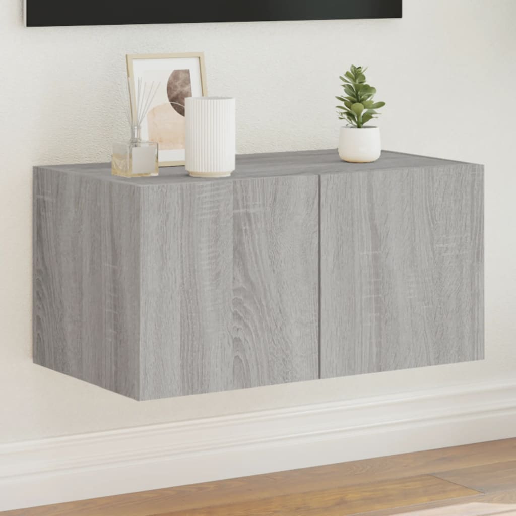 Meuble TV Gris Béton et Blanc Mural - 60 cm-Mon Meuble TV-Sonoma gris-1-60 x 35 x 31 cm-33