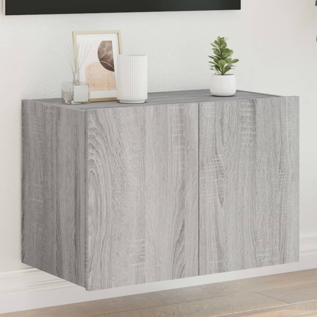 Meuble TV Gris Béton et Blanc Mural - 60 cm-Mon Meuble TV-Sonoma gris-1-60 x 35 x 41 cm-38