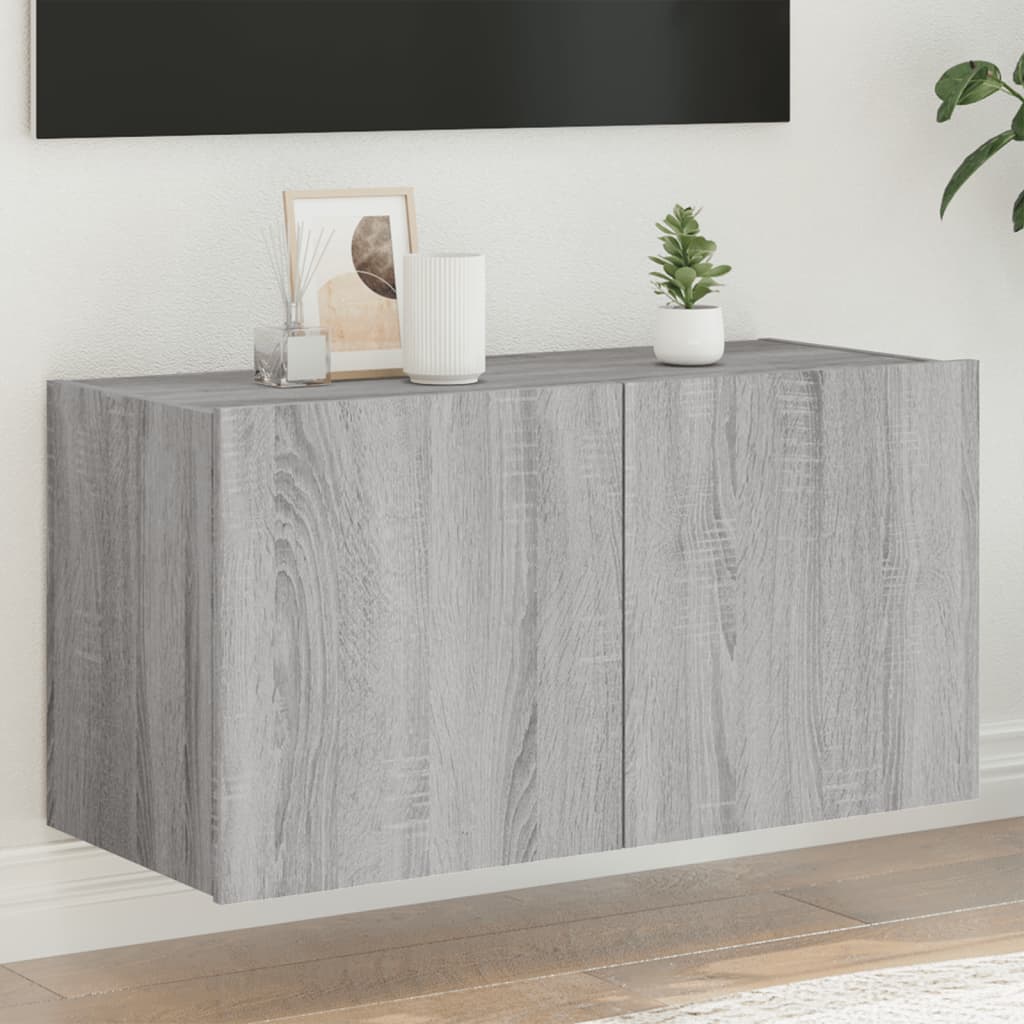 Meuble TV Gris Béton et Blanc Mural - 60 cm-Mon Meuble TV-Sonoma gris-1-80 x 35 x 41 cm-23