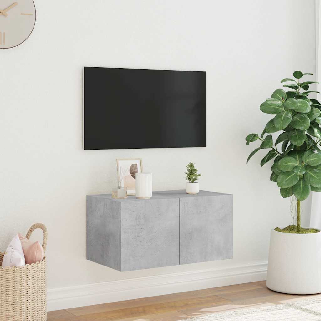Meuble TV Gris Béton et Blanc Mural - 60 cm-Mon Meuble TV-Sonoma gris-2-30.5 x 35 x 30 cm-4