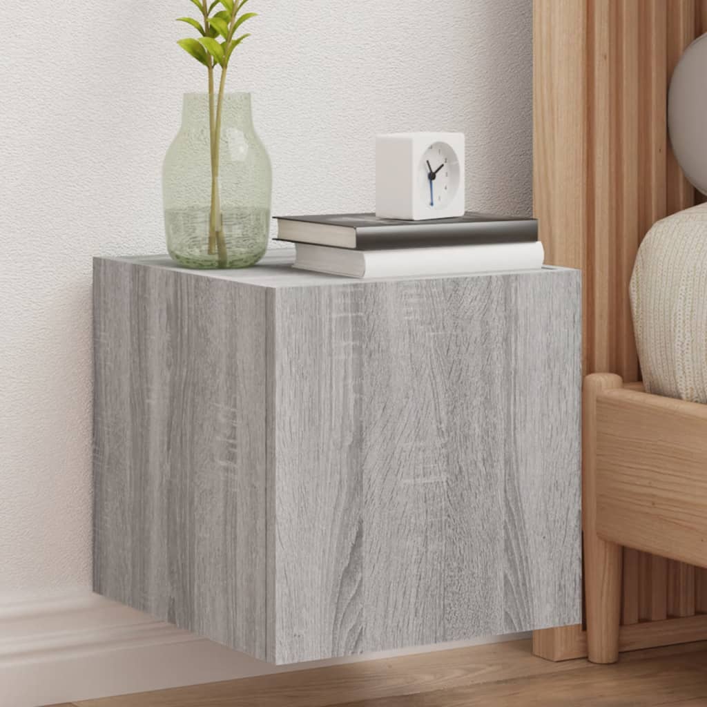 Meuble TV Gris Béton et Blanc Mural - 60 cm-Mon Meuble TV-Sonoma gris-2-30.5 x 35 x 30 cm-94