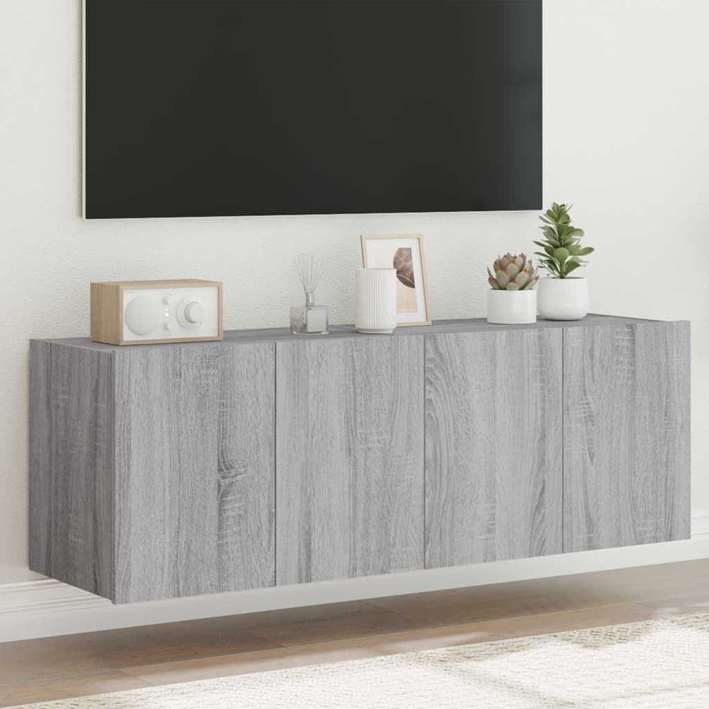 Meuble TV Gris Béton et Blanc Mural - 60 cm-Mon Meuble TV-Sonoma gris-2-60 x 35 x 41 cm-91