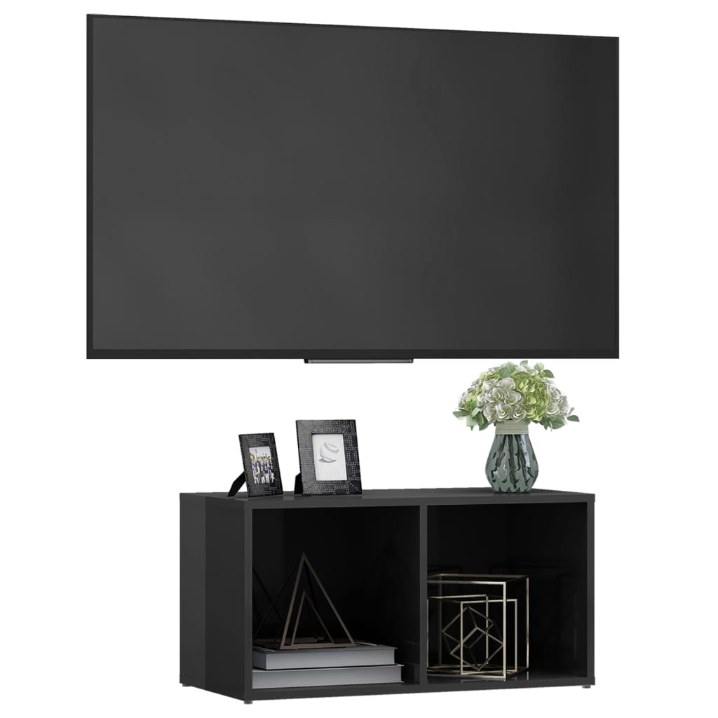 Meuble TV Gris Brillant - 72 cm-Mon Meuble TV-3