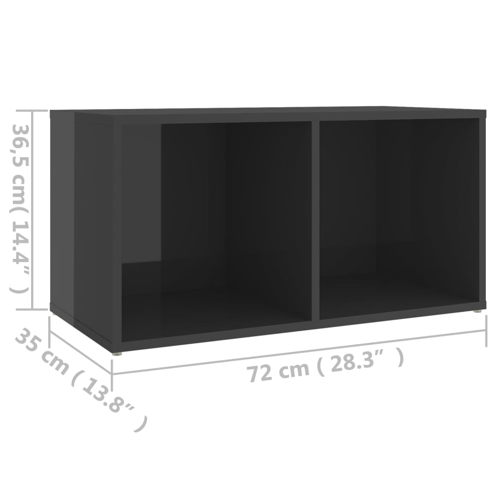 Meuble TV Gris Brillant - 72 cm-Mon Meuble TV-9