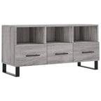 Meuble TV Gris Ciment et Métal - 102 cm-Mon Meuble TV-Gris béton-1