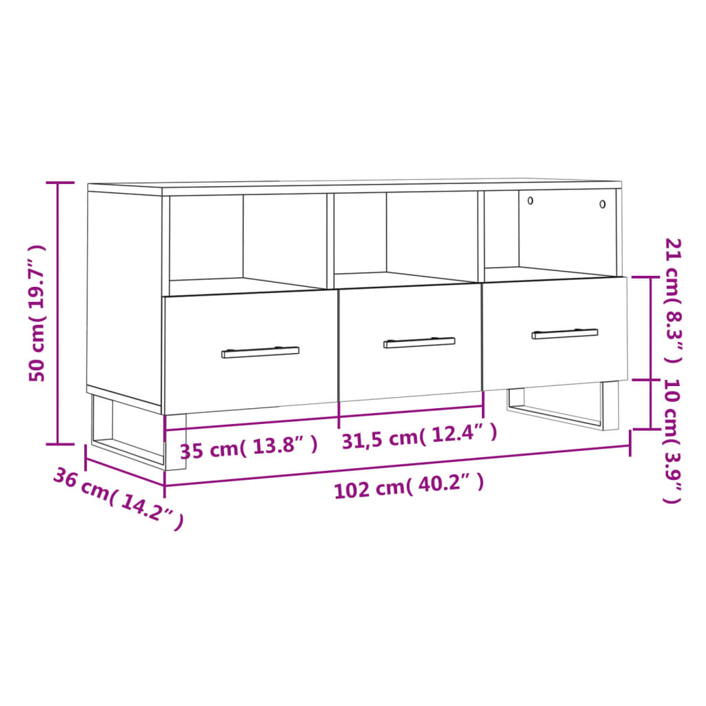 Meuble TV Gris Ciment et Métal - 102 cm-Mon Meuble TV-Gris béton-12