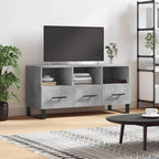 Meuble TV Gris Ciment et Métal - 102 cm-Mon Meuble TV-Gris béton-14