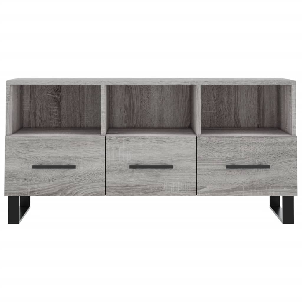 Meuble TV Gris Ciment et Métal - 102 cm-Mon Meuble TV-Gris béton-5