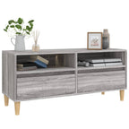 Meuble TV Gris Clair Effet Bois - 100 cm-Mon Meuble TV-4