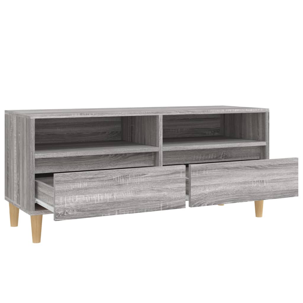 Meuble TV Gris Clair Effet Bois - 100 cm-Mon Meuble TV-8