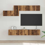 Meuble TV Gris Clair Effet Bois - 7 Pièces-Mon Meuble TV-Bois ancien-21