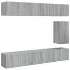 Meuble TV Gris Clair Effet Bois - 7 Pièces-Mon Meuble TV-Gris béton-1