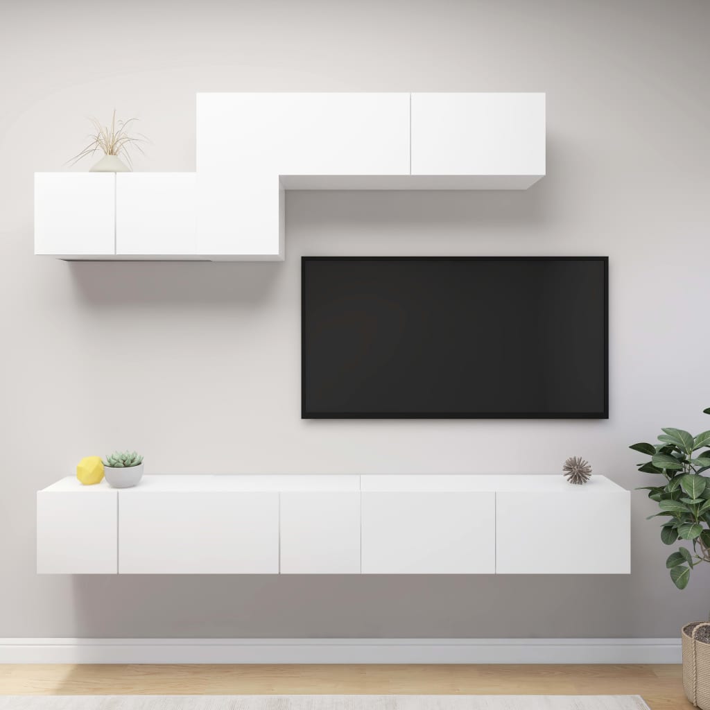 Meuble TV Gris Clair Effet Bois - 7 Pièces-Mon Meuble TV-Gris béton-12
