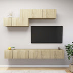Meuble TV Gris Clair Effet Bois - 7 Pièces-Mon Meuble TV-Gris béton-13