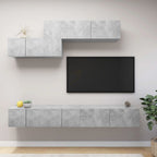 Meuble TV Gris Clair Effet Bois - 7 Pièces-Mon Meuble TV-Gris béton-14