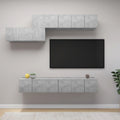 Meuble TV Gris Clair Effet Bois - 7 Pièces-Mon Meuble TV-Gris béton-17