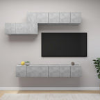 Meuble TV Gris Clair Effet Bois - 7 Pièces-Mon Meuble TV-Gris béton-17