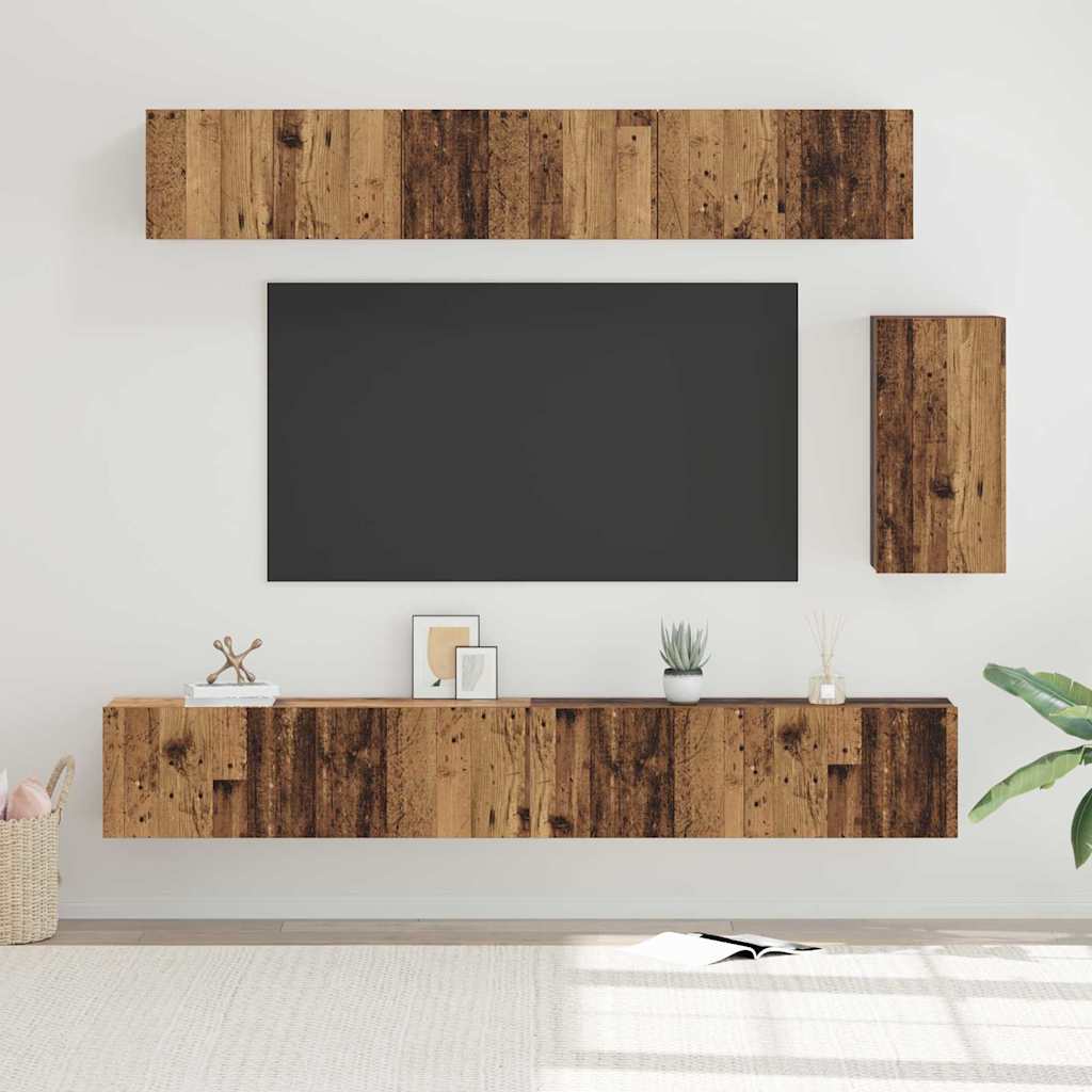 Meuble TV Gris Clair Effet Bois - 7 Pièces-Mon Meuble TV-Gris béton-19