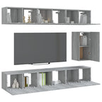 Meuble TV Gris Clair Effet Bois - 7 Pièces-Mon Meuble TV-Gris béton-3