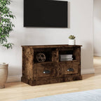 Meuble TV Gris Clair et Effet Bois - 80 cm-Mon Meuble TV-Chêne fumé-1-80 x 35 x 50 cm-13