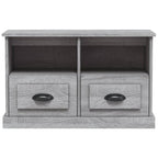 Meuble TV Gris Clair et Effet Bois - 80 cm-Mon Meuble TV-Chêne fumé-1-80 x 35 x 50 cm-5
