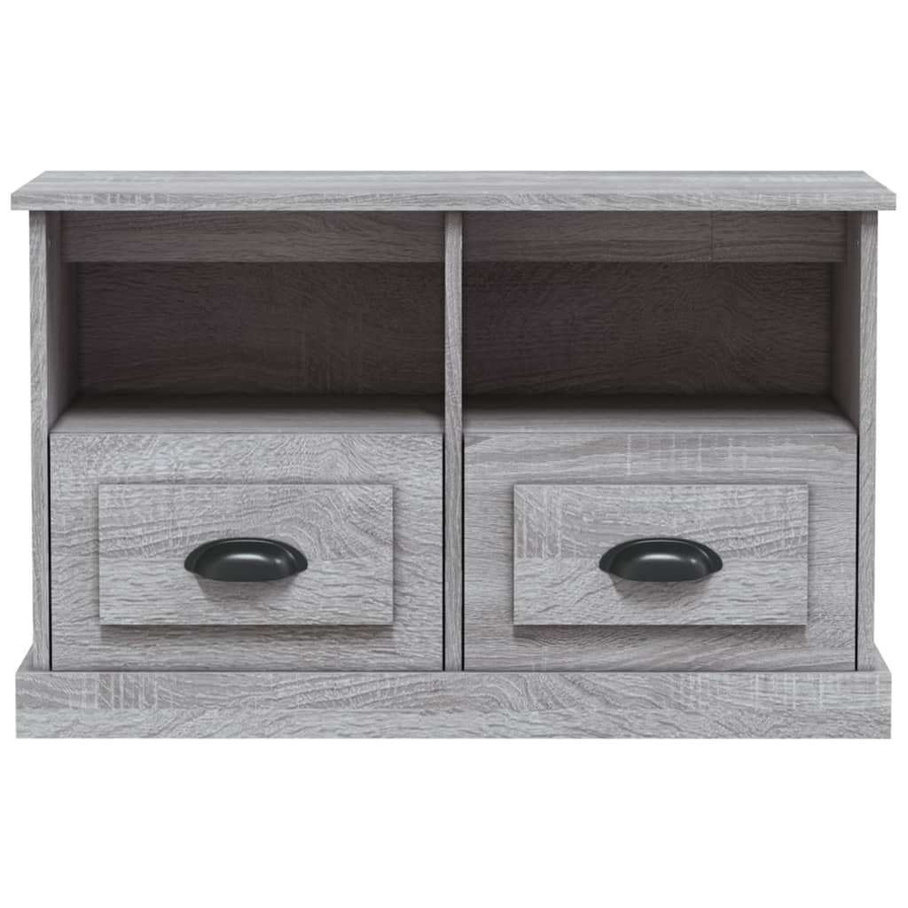 Meuble TV Gris Clair et Effet Bois - 80 cm-Mon Meuble TV-Chêne fumé-1-80 x 35 x 50 cm-5