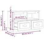 Meuble TV Gris Clair et Effet Bois - 80 cm-Mon Meuble TV-Chêne fumé-1-80 x 35 x 50 cm-9