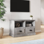 Meuble TV Gris Clair et Effet Bois - 80 cm-Mon Meuble TV-Gris béton-1-80 x 35 x 50 cm-12