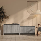 Meuble TV Gris Design Effet Chêne - 146,5 cm-Mon Meuble TV-1