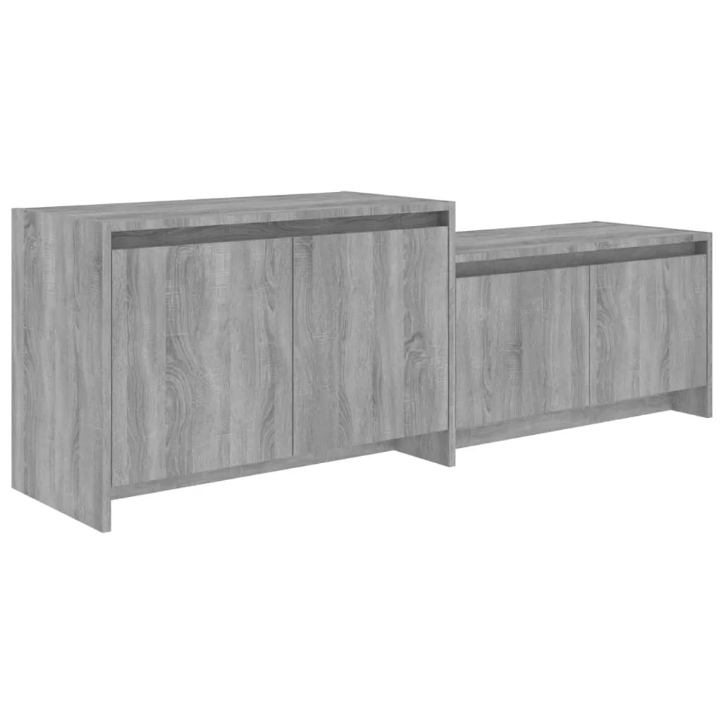 Meuble TV Gris Design Effet Chêne - 146,5 cm-Mon Meuble TV-2