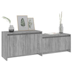 Meuble TV Gris Design Effet Chêne - 146,5 cm-Mon Meuble TV-4